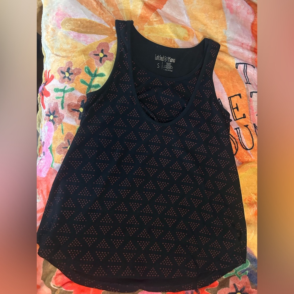 Latched Mama Black Sleeveless Tank Top